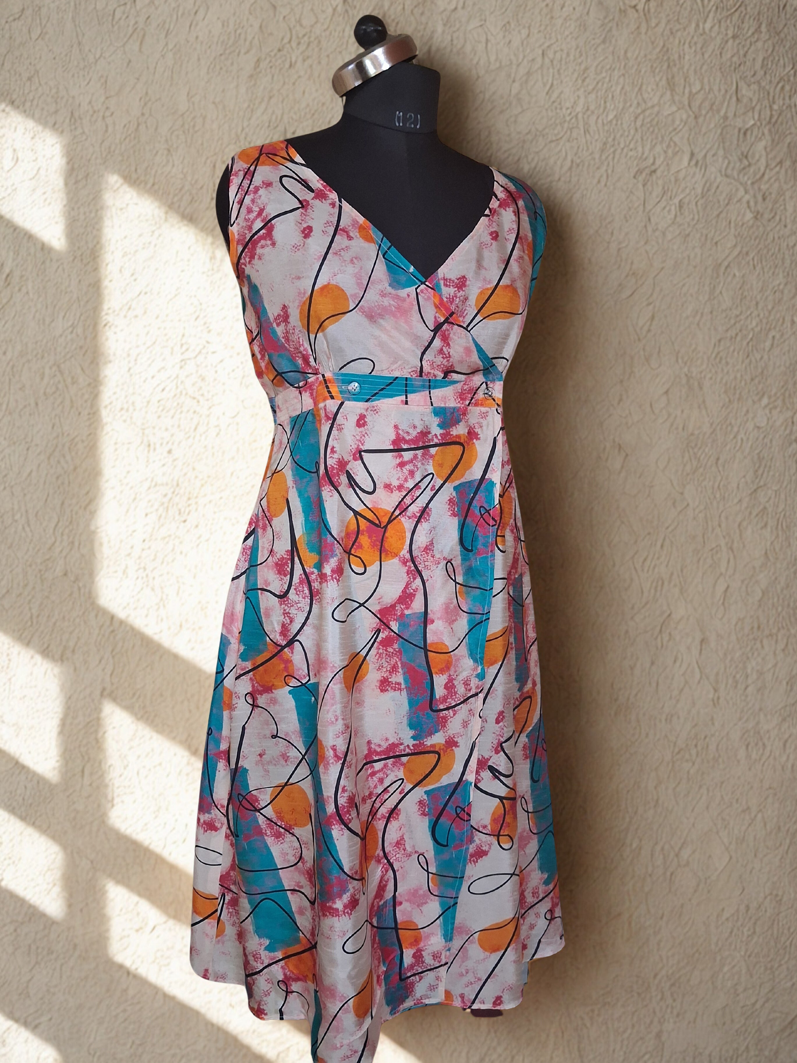 SINGLE BUTTONED WRAP DRESS