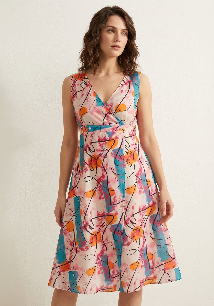 SINGLE BUTTONED WRAP DRESS