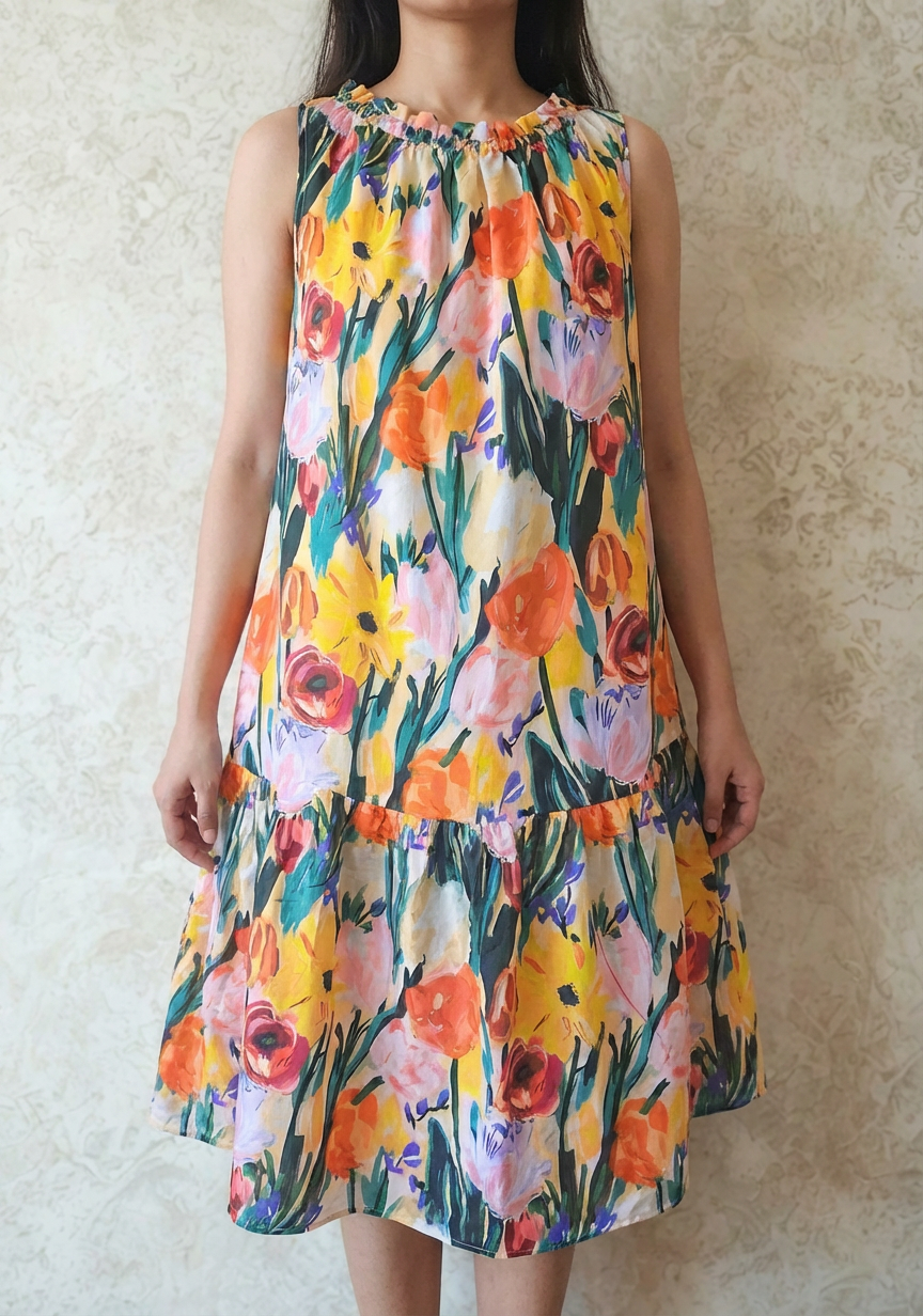 SINGLE BUTTONED WRAP DRESS